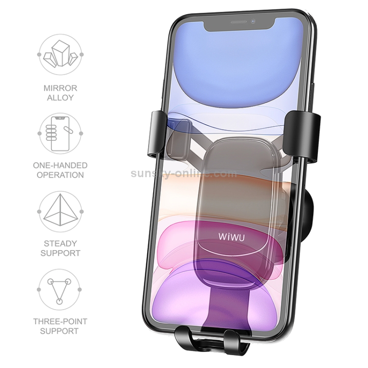 WIWU Exquisite Series PL200 Car Air Outlet Rotatable Gravity Mobile Phone Bracket for 4-6 inch Mobile Phones WIWU Exquisite Series PL200 Car Air Outlet Rotatable Gravity Mobile Phone Bracket for 4-6 inch Mobile Phones