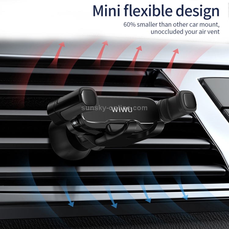 WIWU Exquisite Series PL300 Car Air Outlet Rotatable Gravity Linkage Mobile Phone Bracket for 4-6 inch Mobile Phones WIWU Exquisite Series PL300 Car Air Outlet Rotatable Gravity Linkage Mobile Phone Bracket for 4-6 inch Mobile Phones