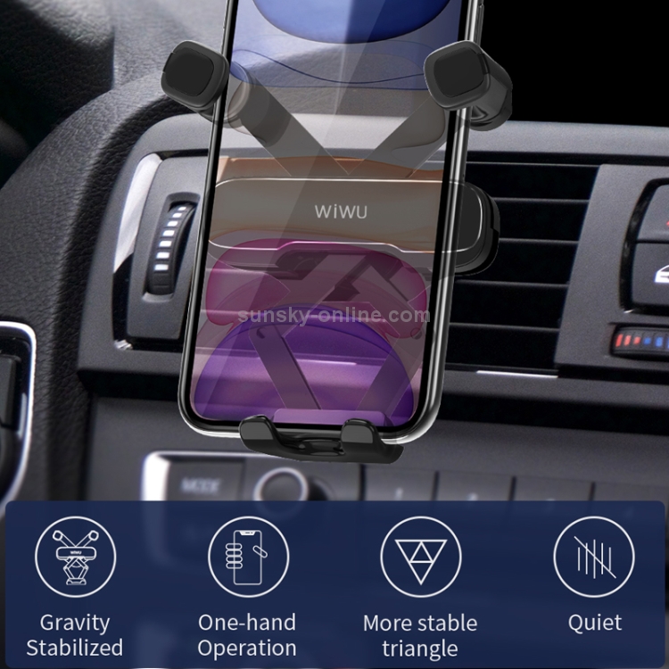 WIWU Exquisite Series PL300 Car Air Outlet Rotatable Gravity Linkage Mobile Phone Bracket for 4-6 inch Mobile Phones WIWU Exquisite Series PL300 Car Air Outlet Rotatable Gravity Linkage Mobile Phone Bracket for 4-6 inch Mobile Phones