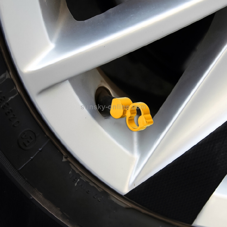 4 pièces en forme de coeur bouchon de gaz embouchure couverture bouchon de  pneu bouchon de valve de pneu de voiture (or)