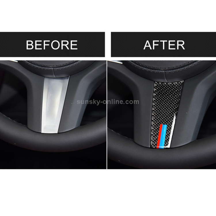 Une édition trois couleurs en Fiber de carbone voiture petit volant  autocollant décoratif pour BMW série
