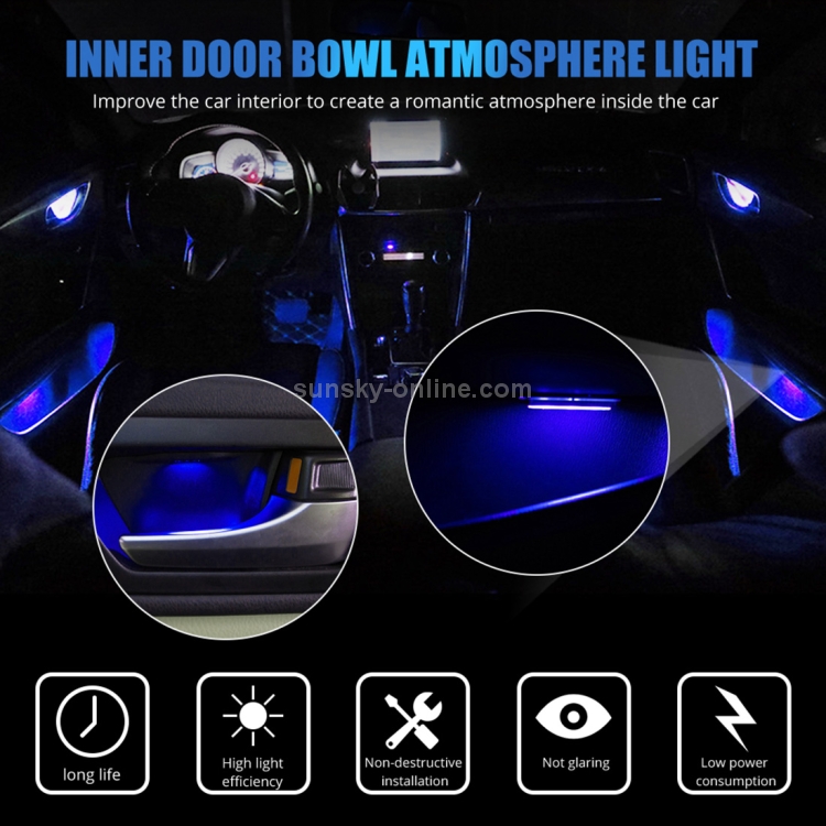 Acquista Doofoto Luce d'atmosfera per auto Lampada per interni auto  Maniglia interna per porta interna Ciotola Modulo LED Luci Lampada  decorativa da polso per Lada Mazda Toyota Seat Fiat