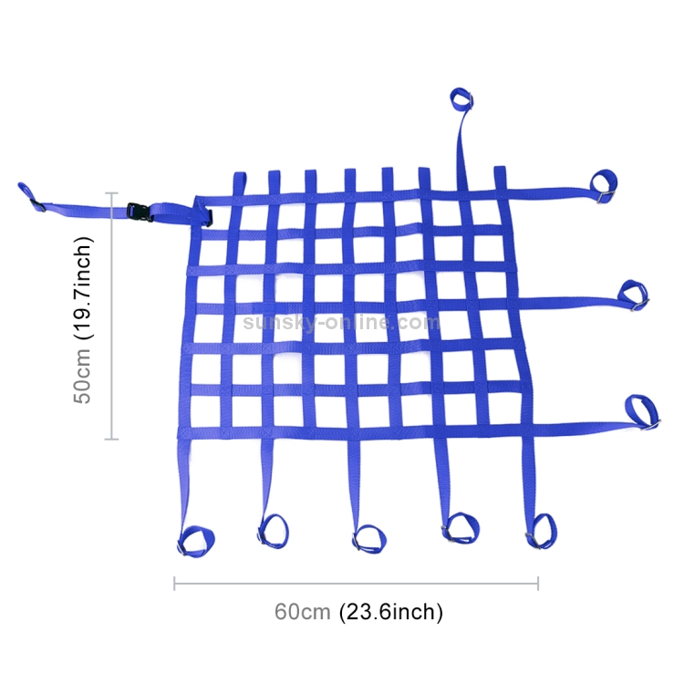 Universelles Nylon-Autofensternetz  Auto-Rallye-Rennsicherheits-Kollisionsnetz, Größe: 60 x 50 cm (blau)