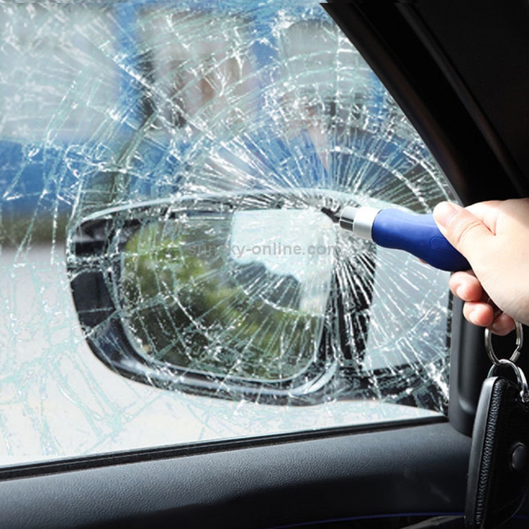 2 in 1 Mini Car Safety Rettungshammer Lebensrettende Flucht Notfall Hammer  Sicherheitsgurtschneider Fenster Glasbrecher (Blau)