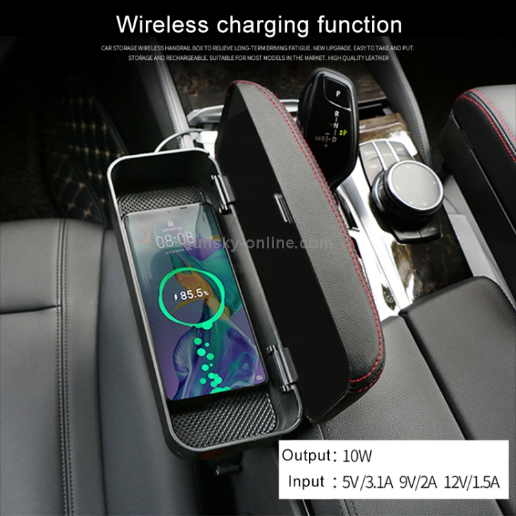 Universal Car Wireless Qi Standard Charger PU Leather Wrapped