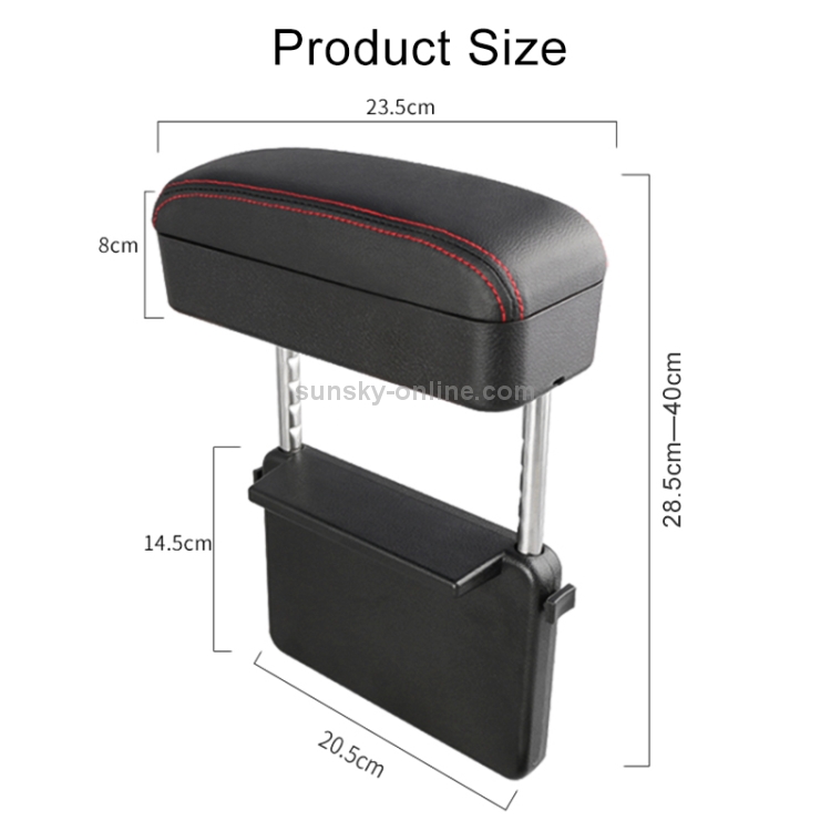 2 PCS Universal Car Wireless Qi Cargador estándar PU Cuero envuelto Reposabrazos Caja Cojín Coche Reposabrazos Caja Alfombrilla con caja de almacenamiento (Negro) - 8