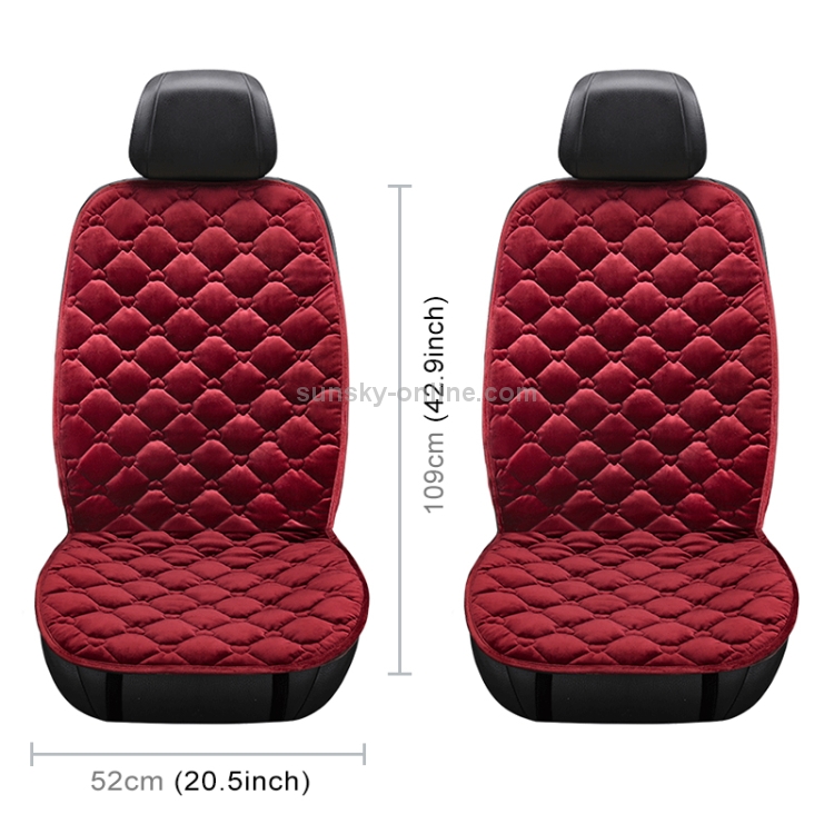 Couverture chauffante de coussin de chauffage de siège avant de voiture 12V  hiver chauffé chaud, double siège (rouge)