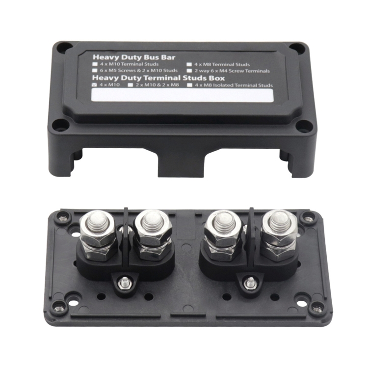 48V Stud Bus Bar Distribution Box – 4x M8 & 4x M10 Terminals – Heavy Duty