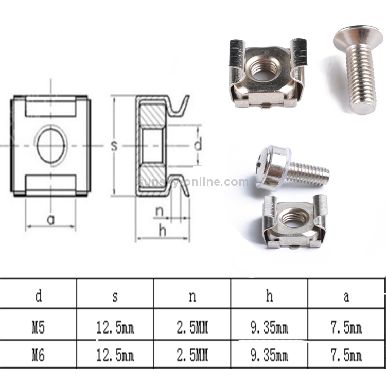 100 pzs. Tornillos M6 de montaje p/ rack y servidores