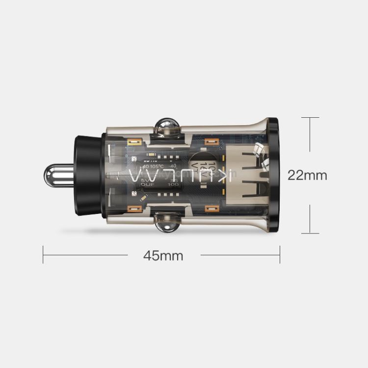 KUULAA KL-CD09 17W 5V 3.4A Dual USB Ports Transparent Mini Car Charger(Blue) KUULAA KL-CD09 17W 5V 3.4A Dual USB Ports Transparent Mini Car Charger(Blue)