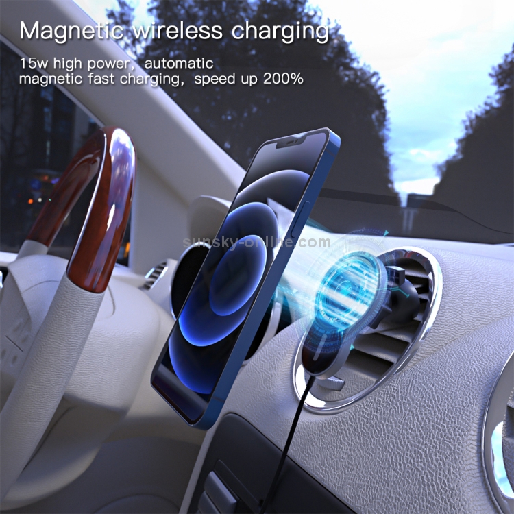 X6 Car Air Outlet Vent Mount Clamp Holder 15W Fast Charging Qi Magnetic Wireless Charger X6 Car Air Outlet Vent Mount Clamp Holder 15W Fast Charging Qi Magnetic Wireless Charger