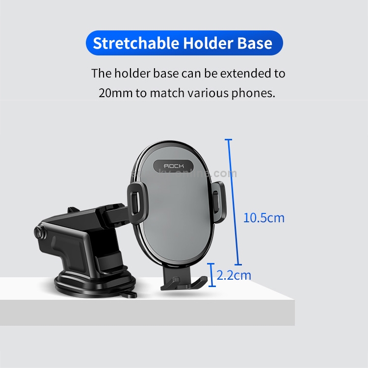 ROCK SPACE RAM0009 Suction Cup Retractable Rotating Mechanical Car Holder, Suitable for Phones within 66-102mm Width ROCK SPACE RAM0009 Suction Cup Retractable Rotating Mechanical Car Holder, Suitable for Phones within 66-102mm Width
