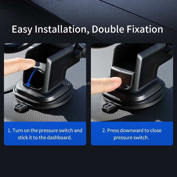 ROCK SPACE RAM0009 Suction Cup Retractable Rotating Mechanical Car Holder, Suitable for Phones within 66-102mm Width ROCK SPACE RAM0009 Suction Cup Retractable Rotating Mechanical Car Holder, Suitable for Phones within 66-102mm Width