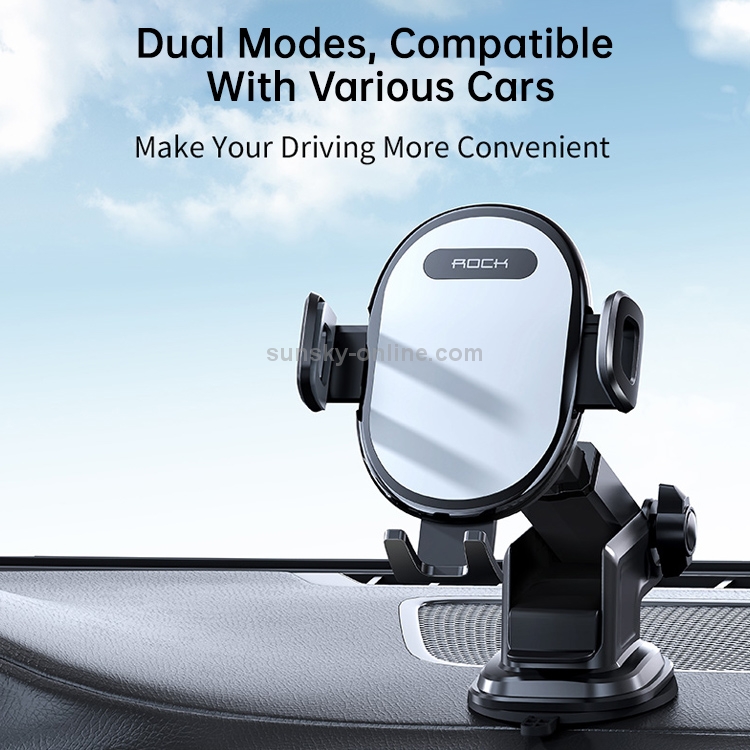 ROCK SPACE RAM0009 Suction Cup Retractable Rotating Mechanical Car Holder, Suitable for Phones within 66-102mm Width ROCK SPACE RAM0009 Suction Cup Retractable Rotating Mechanical Car Holder, Suitable for Phones within 66-102mm Width