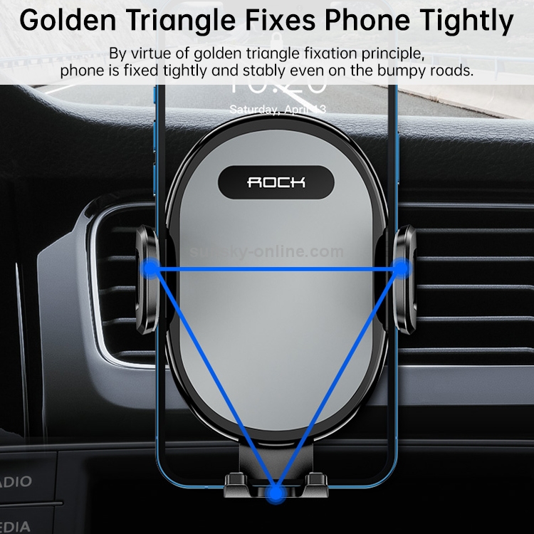 ROCK SPACE RAM0009 Suction Cup Retractable Rotating Mechanical Car Holder, Suitable for Phones within 66-102mm Width ROCK SPACE RAM0009 Suction Cup Retractable Rotating Mechanical Car Holder, Suitable for Phones within 66-102mm Width