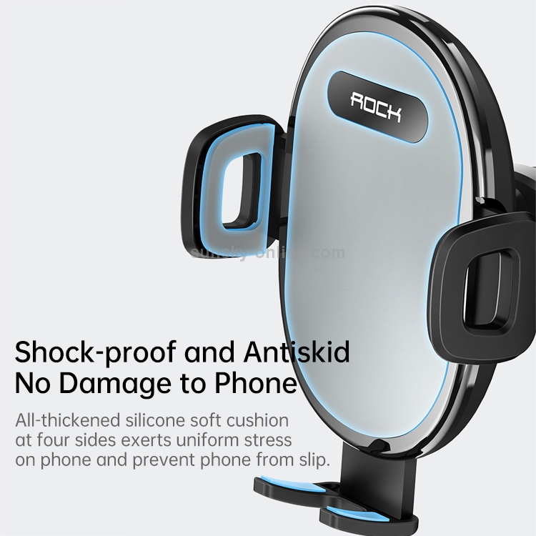 ROCK SPACE RAM0009 Suction Cup Retractable Rotating Mechanical Car Holder, Suitable for Phones within 66-102mm Width ROCK SPACE RAM0009 Suction Cup Retractable Rotating Mechanical Car Holder, Suitable for Phones within 66-102mm Width