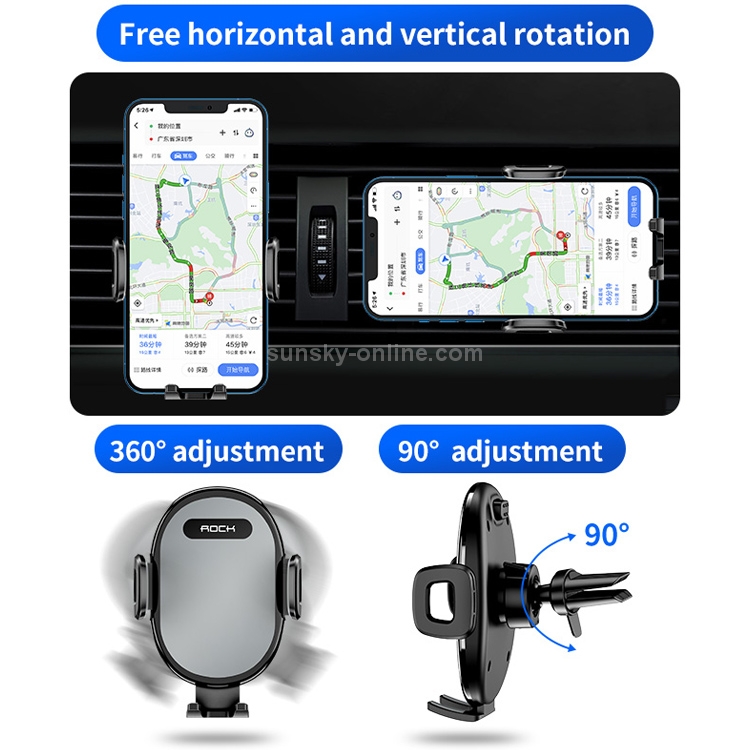 ROCK SPACE RAM0009 Suction Cup Retractable Rotating Mechanical Car Holder, Suitable for Phones within 66-102mm Width ROCK SPACE RAM0009 Suction Cup Retractable Rotating Mechanical Car Holder, Suitable for Phones within 66-102mm Width