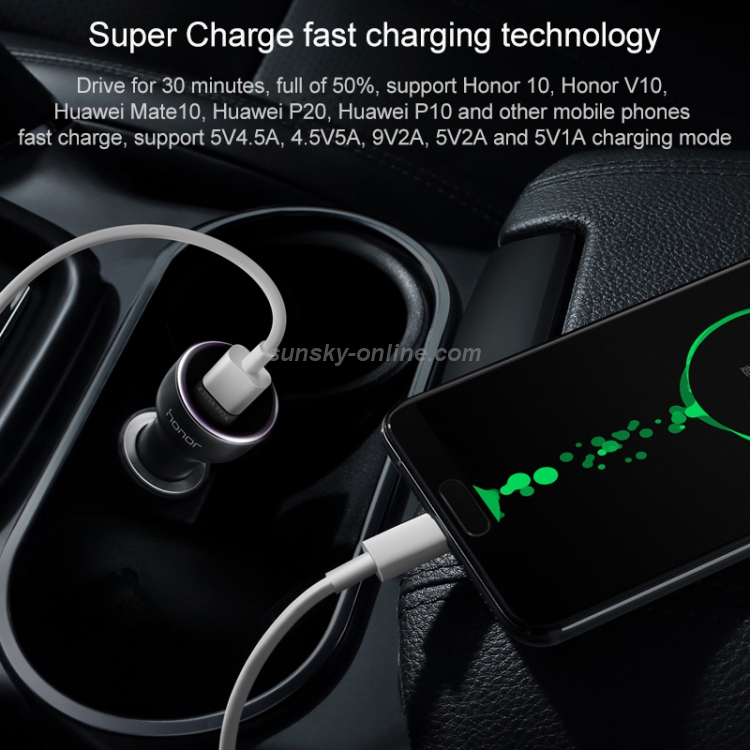 Honor AP38C 5V 4.5A Car Charger Fast Charging Version with Type-C Data Cable Honor AP38C 5V 4.5A Car Charger Fast Charging Version with Type-C Data Cable