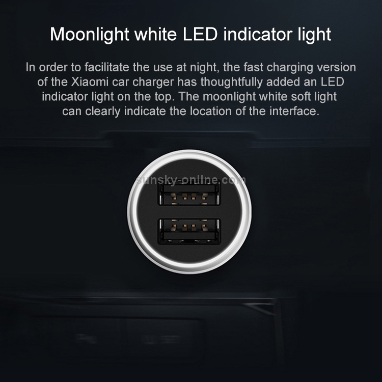 Original Xiaomi CC05ZM 18W Dual USB Ports Car Charger with LED Indicator Light Original Xiaomi CC05ZM 18W Dual USB Ports Car Charger with LED Indicator Light