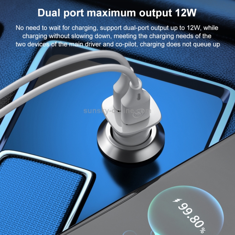 WK WP-C35 12W PC Dual USB Car Charger WK WP-C35 12W PC Dual USB Car Charger