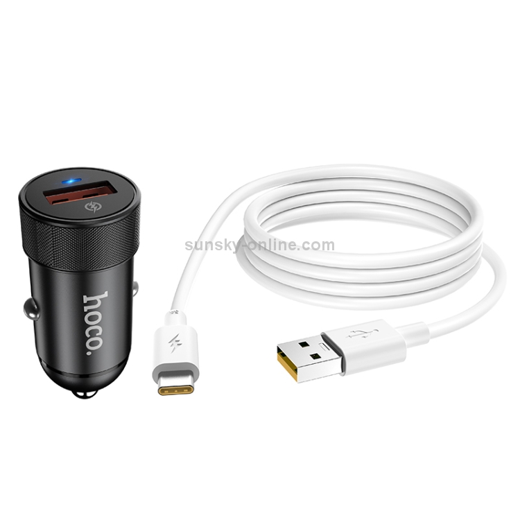 HOCO Z32A 18W USB-C / Type-C Interface Flash Power Fully Compatible Car Charger + USB-C / Type-C Cable Set (Black) HOCO Z32A 18W USB-C / Type-C Interface Flash Power Fully Compatible Car Charger + USB-C / Type-C Cable Set (Black)