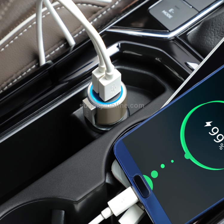 HOCO Z33 5V 3.1A Dual USB Interface Sword Multifunctional Metal Car Charger(Gold) HOCO Z33 5V 3.1A Dual USB Interface Sword Multifunctional Metal Car Charger(Gold)