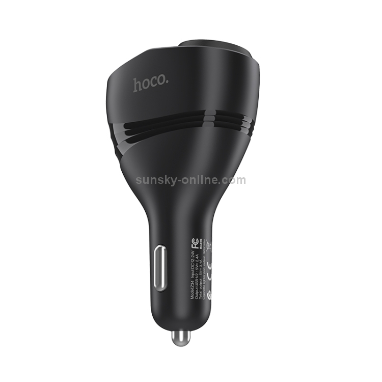 HOCO Z34 3.1A Dual USB Interface Thunder Smart Car Charger with Digital Display & Cigarette Lighter(Black) HOCO Z34 3.1A Dual USB Interface Thunder Smart Car Charger with Digital Display & Cigarette Lighter(Black)