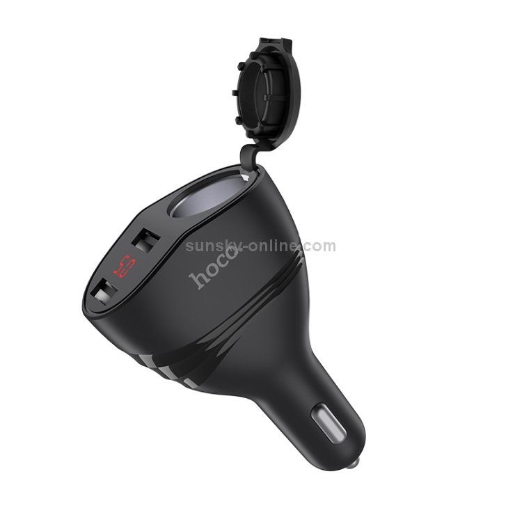 HOCO Z34 3.1A Dual USB Interface Thunder Smart Car Charger with Digital Display & Cigarette Lighter(Black) HOCO Z34 3.1A Dual USB Interface Thunder Smart Car Charger with Digital Display & Cigarette Lighter(Black)