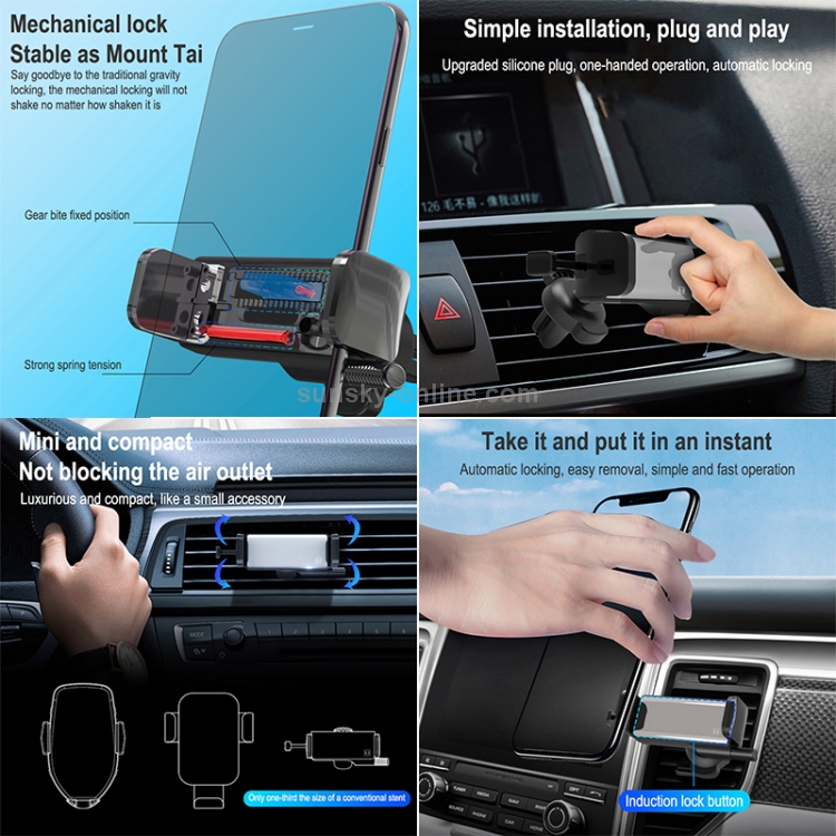 Automatic Induction Mobile Phone Car Aluminum Alloy Holder For 4.7-6.5 inch Mobile Phone (Grey) Automatic Induction Mobile Phone Car Aluminum Alloy Holder For 4.7-6.5 inch Mobile Phone (Grey)