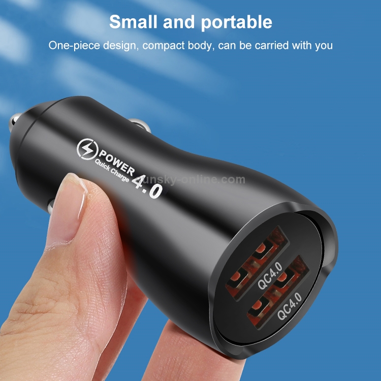 ACC-228 QC4.0 + QC4.0 45W Dual USB Metal Car Charger (Silver) ACC-228 QC4.0 + QC4.0 45W Dual USB Metal Car Charger (Silver)