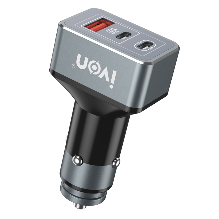 IVON CC43 45W PD 3.0 Dual USB-C / Type-C + QC 3.0 USB Port Square Car  Charger