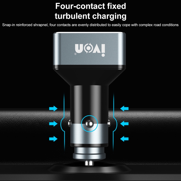 IVON CC43 45W PD 3.0 Dual USB-C / Type-C + QC 3.0 USB Port Square Car Charger IVON CC43 45W PD 3.0 Dual USB-C / Type-C + QC 3.0 USB Port Square Car Charger