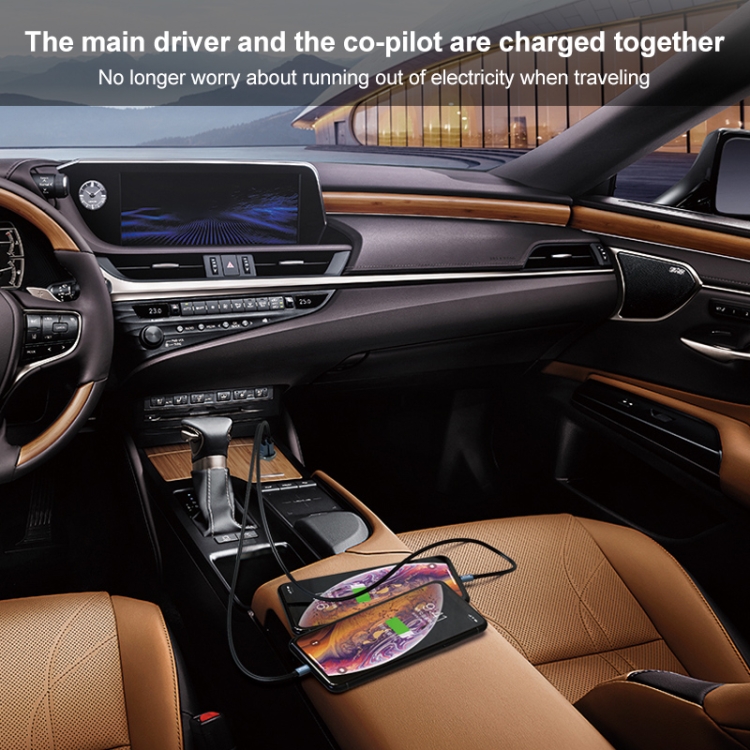 IVON CC37 15W 3.1A Dual USB Mini Car Charger + 1m USB to USB-C / Type-C Fast Charge Data Cable Set IVON CC37 15W 3.1A Dual USB Mini Car Charger + 1m USB to USB-C / Type-C Fast Charge Data Cable Set