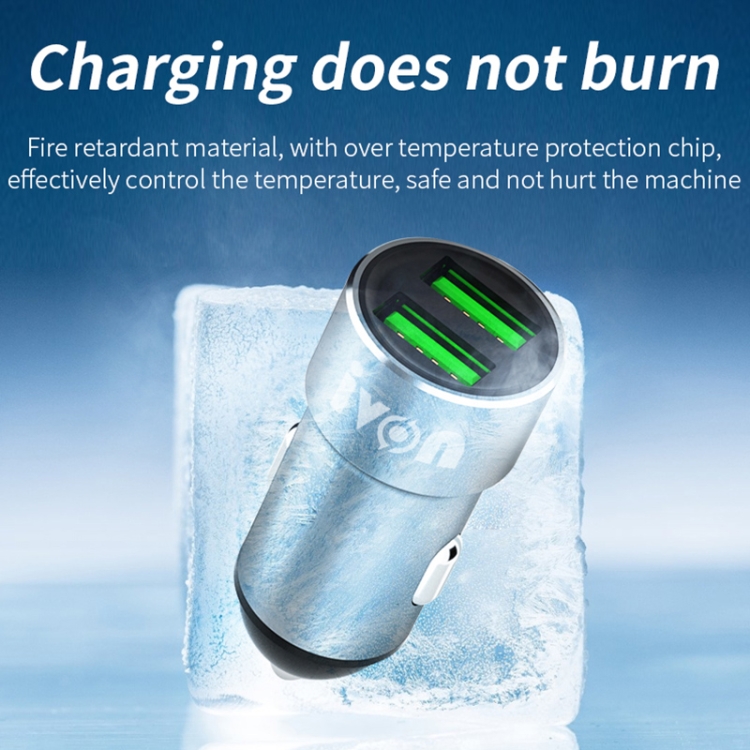 IVON CC38 2.4A Dual USB Car Charger + 1m USB to USB-C / Type-C Fast Charge Data Cable Set IVON CC38 2.4A Dual USB Car Charger + 1m USB to USB-C / Type-C Fast Charge Data Cable Set