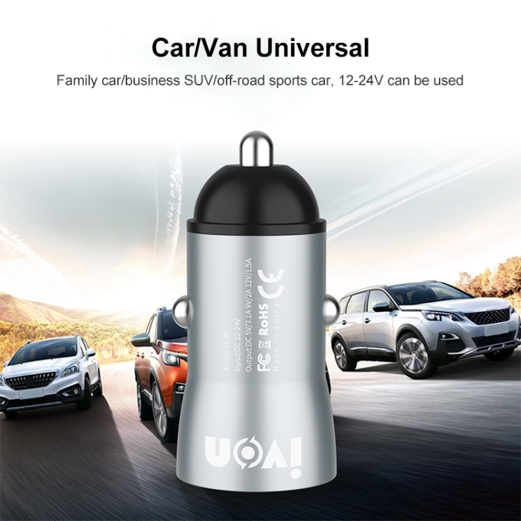 IVON CC39 18W 3.1A QC 3.0 USB Car Charger + 1m USB to Micro USB Fast Charge Data Cable Set IVON CC39 18W 3.1A QC 3.0 USB Car Charger + 1m USB to Micro USB Fast Charge Data Cable Set