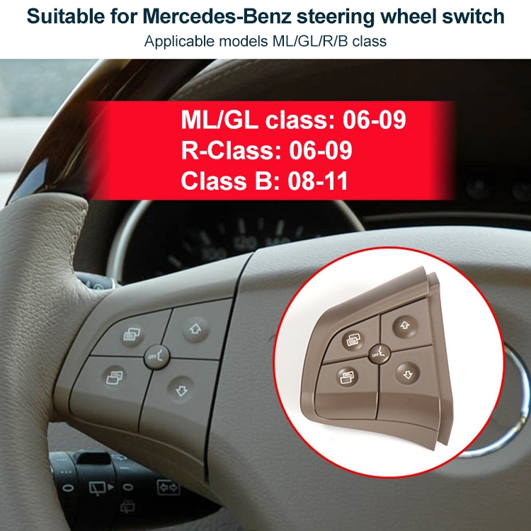Auto Right Side 4-Button Lenkradschalter Schalter Tasten 1648200110 für  Mercedes-Benz W164, linke Fahren (schwarz)