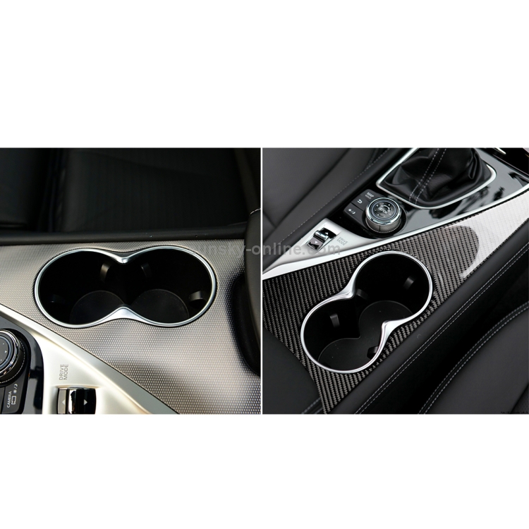 インフィニティQ50 / Q60用カーレフトドライブカーボンファイバーウォーターカップパネル装飾ステッカー