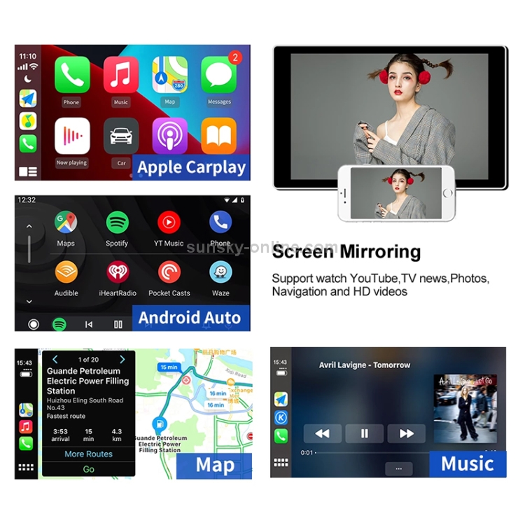 Car Navigation for Android / Apple Carplay Wireless Bluetooth Module