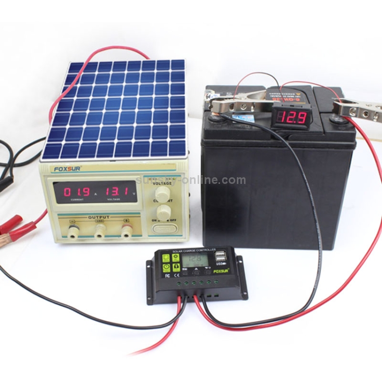 FOXSUR 20A Solar Charge Controller 12V / 24V Automatic Identification ...