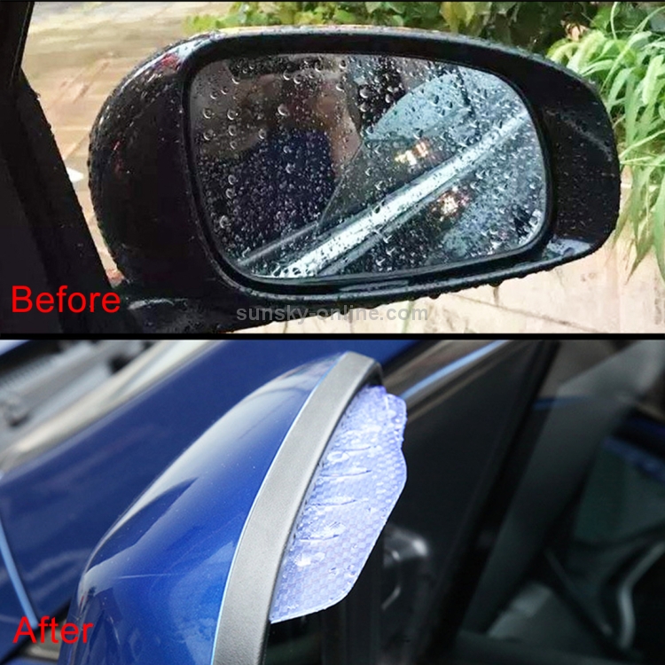 1 paire 3R-2156 universel rétroviseur de voiture lames de pluie miroir  sourcil couverture de pluie (transparent)