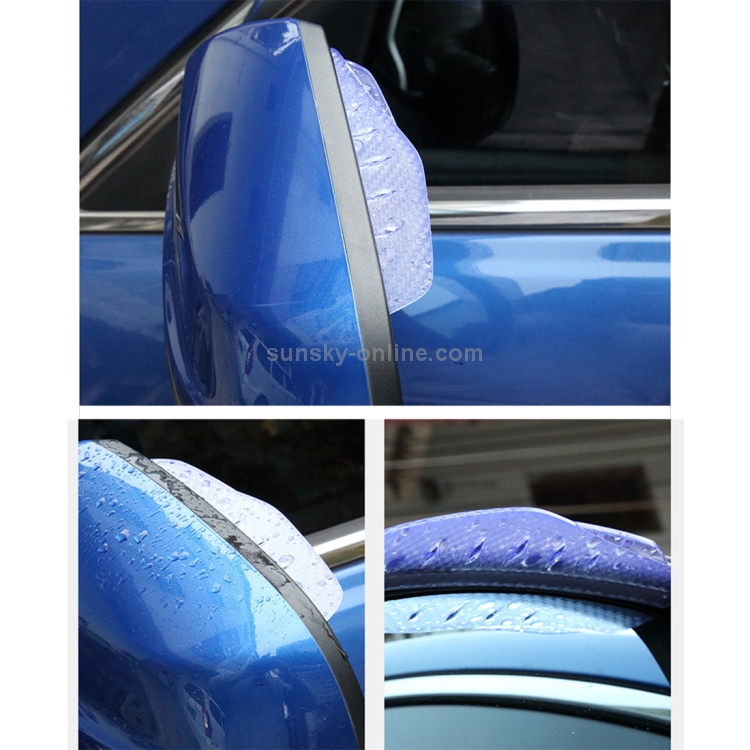 1 paire 3R-2156 universel rétroviseur de voiture lames de pluie miroir  sourcil couverture de pluie (transparent)
