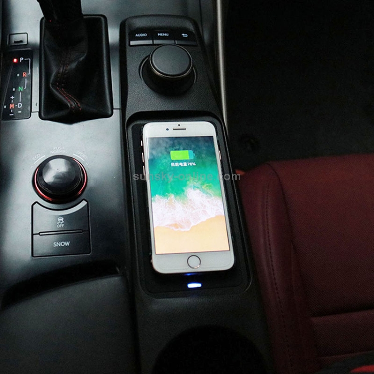 Car Qi Standard Wireless Charger 10W Quick Charging for Lexus IS300 2015-2021, Left Driving Car Qi Standard Wireless Charger 10W Quick Charging for Lexus IS300 2015-2021, Left Driving
