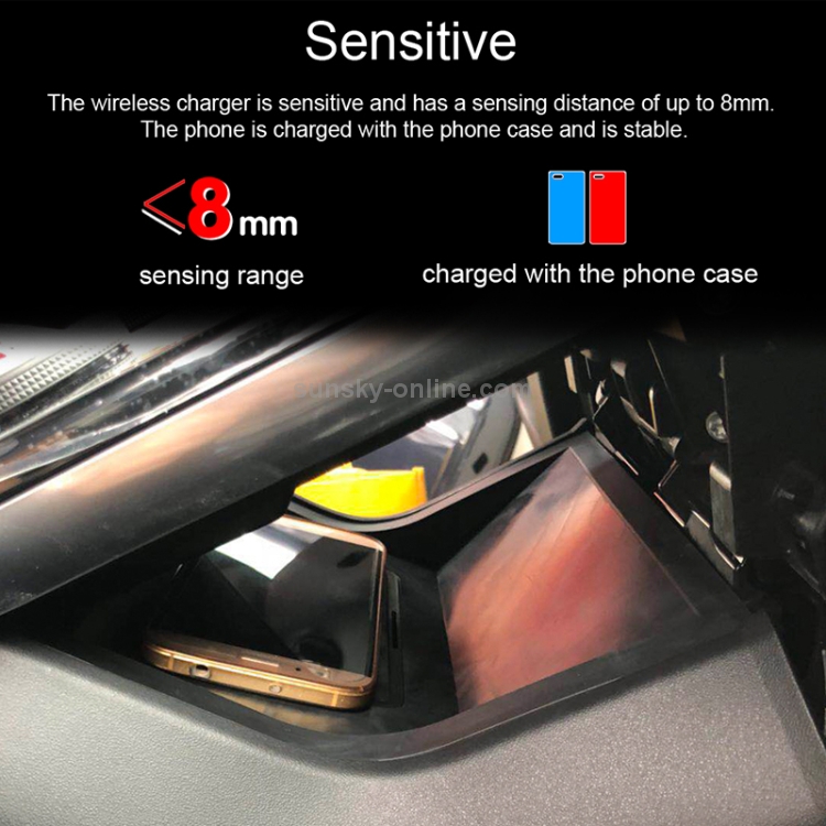 Car Qi Standard Wireless Charger 10W Quick Charging for Land Rover Velar 2017-2021, Left Driving Car Qi Standard Wireless Charger 10W Quick Charging for Land Rover Velar 2017-2021, Left Driving