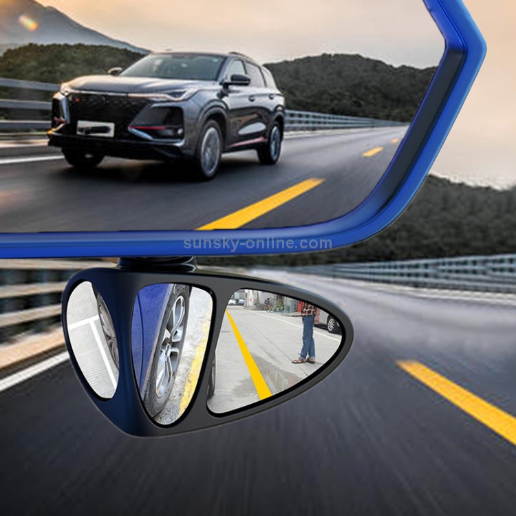 Miroir d'angle mort de voiture rond HD avec cadre, rétroviseur convexe avec  ventouse grand Angle