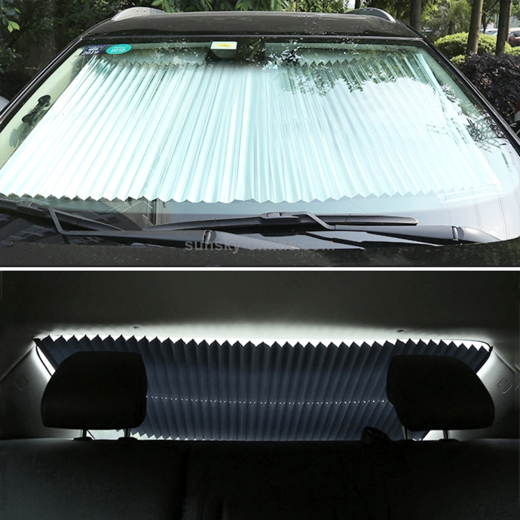 Auto Saugnäpfe Saugnäpfe Einziehbare Windschutzscheibe Sonnenschutz Block  Sonnenschutz Abdeckung für Solar UV Protect, Größe: 46cm