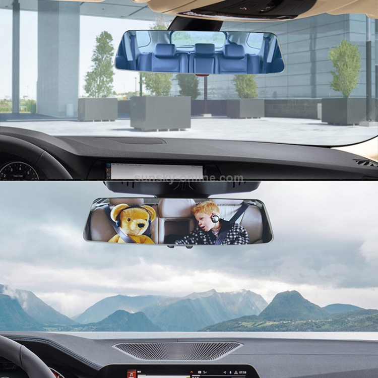 3R-2161 voiture HD incurvé 2.5D plein écran rétroviseur intérieur réglable  miroir bleu antireflet, taille: 28x7.2 cm