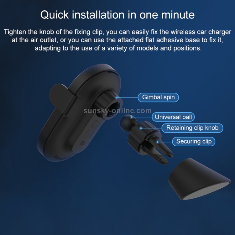 Original Xiaomi 10W Wireless Car Charger Universal Fast Charge Version(Black)