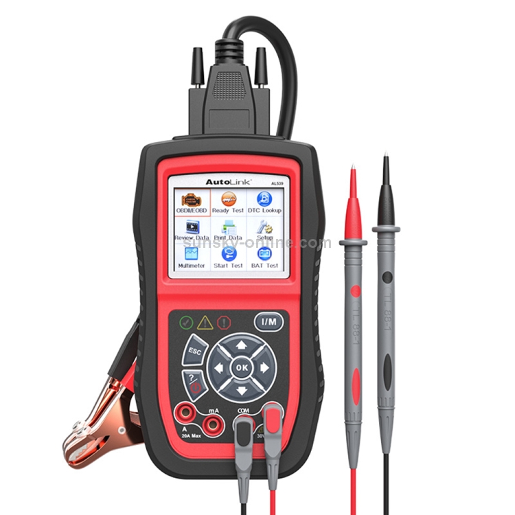 Autel AL539 Autolink OBD2 OBDII Fault Code Reader & Electrical Test Tool with a Build-in AVOmeter 