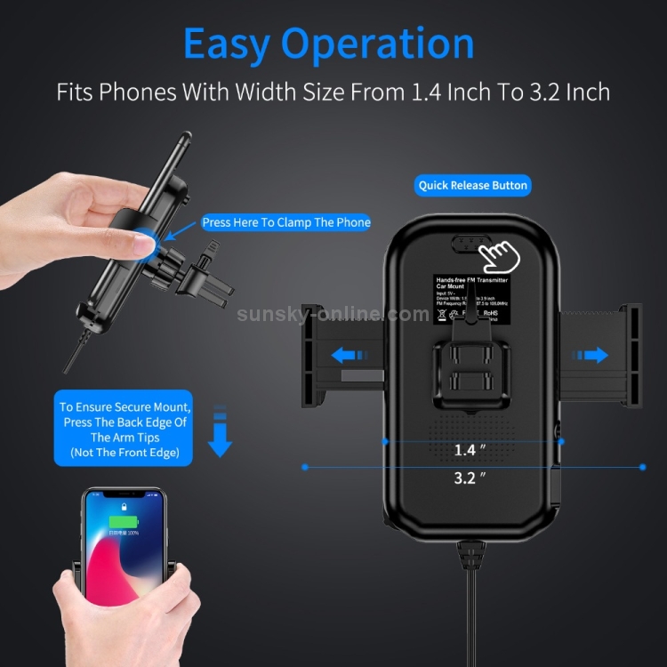 A20 Pro Car Charger MP3 Player Bluetooth Receiver FM Transmitter Call Hands-free Holder A20 Pro Car Charger MP3 Player Bluetooth Receiver FM Transmitter Call Hands-free Holder