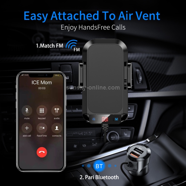 A20 Pro Car Charger MP3 Player Bluetooth Receiver FM Transmitter Call Hands-free Holder A20 Pro Car Charger MP3 Player Bluetooth Receiver FM Transmitter Call Hands-free Holder